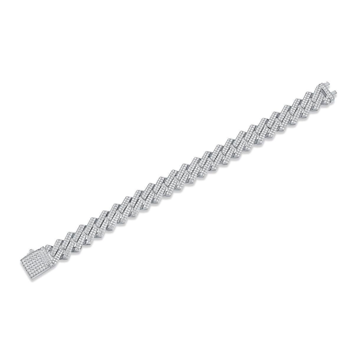 13mm Sterling Silver Moissanite Tennis Bracelet