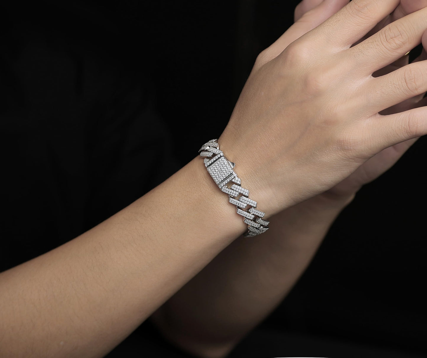 13mm Sterling Silver Moissanite Tennis Bracelet