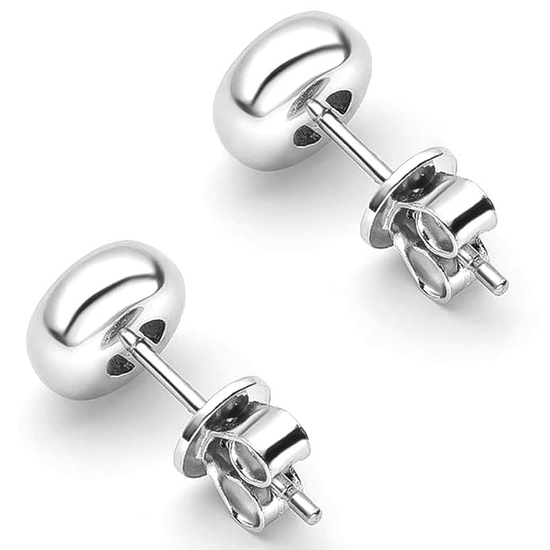 14K White/Yellow Gold Plated Sterling Silver Moissanite Stud Earrings