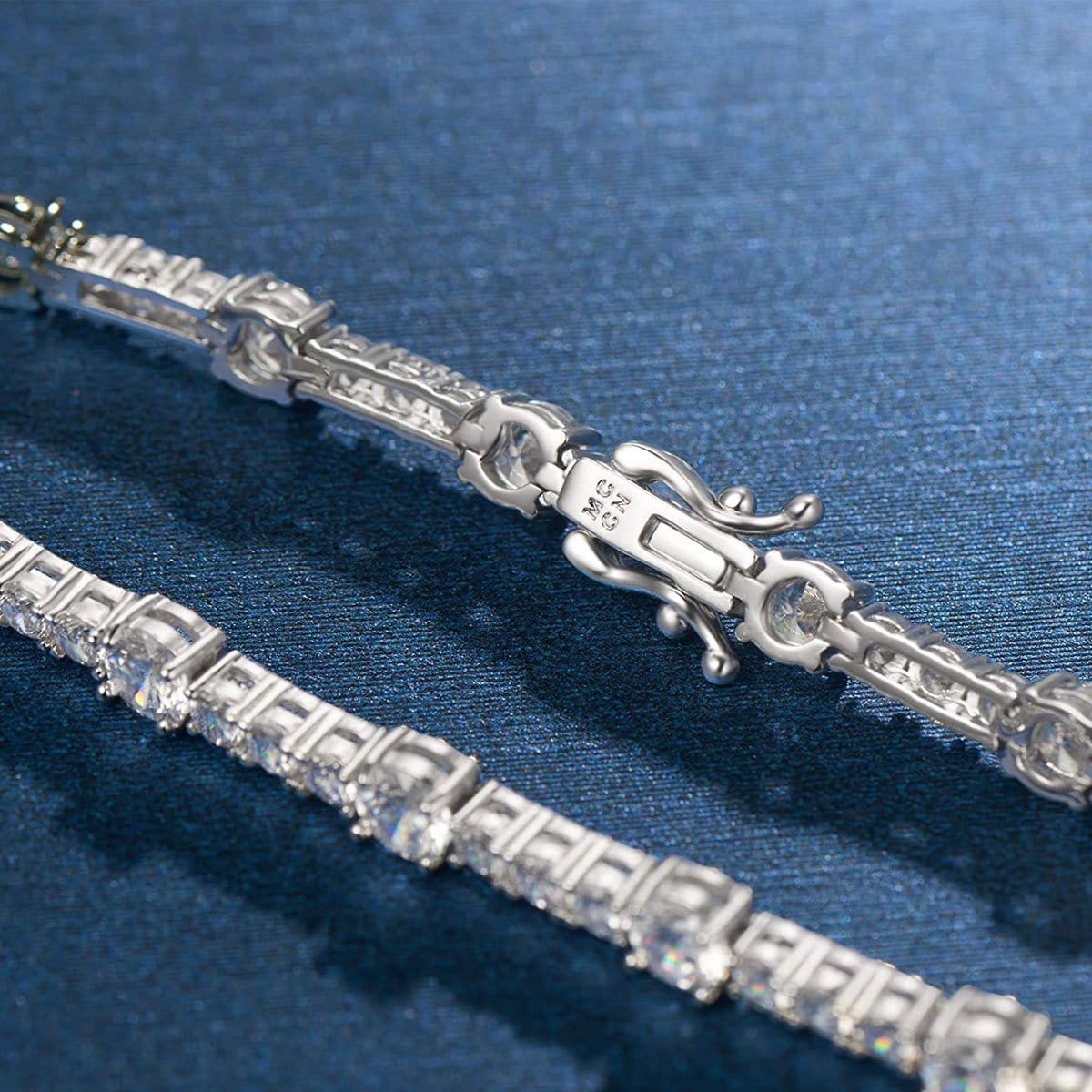 5mm Sterling Silver Round Moissanite Wedding Bridal Prom Tennis Bracelet