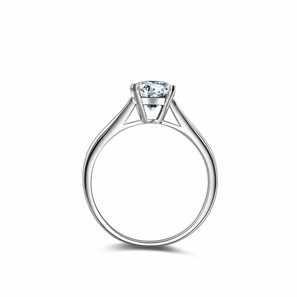White Gold Classic Round Moissanite Solitaire Engagement Ring