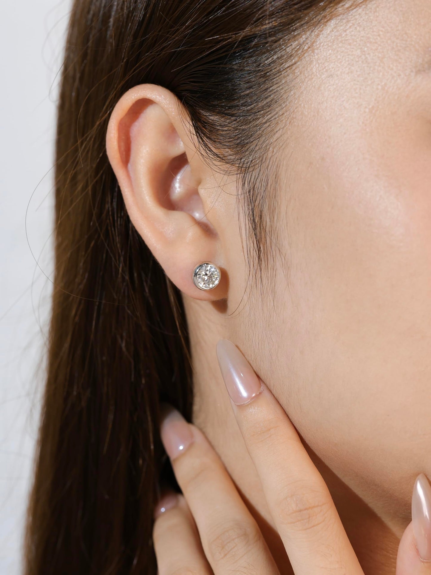 14K White/Yellow Gold Plated Sterling Silver Moissanite Stud Earrings